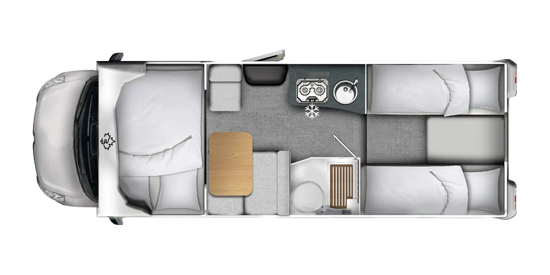 Ahorn Camp A 690 – priestranný rodinný alkovňový karavan.