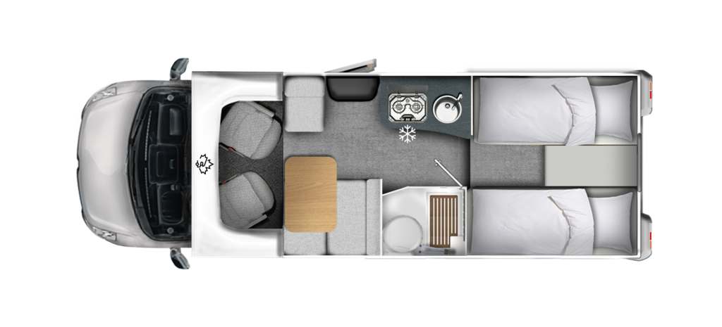 Pôdorys karavan Ahorn T 690