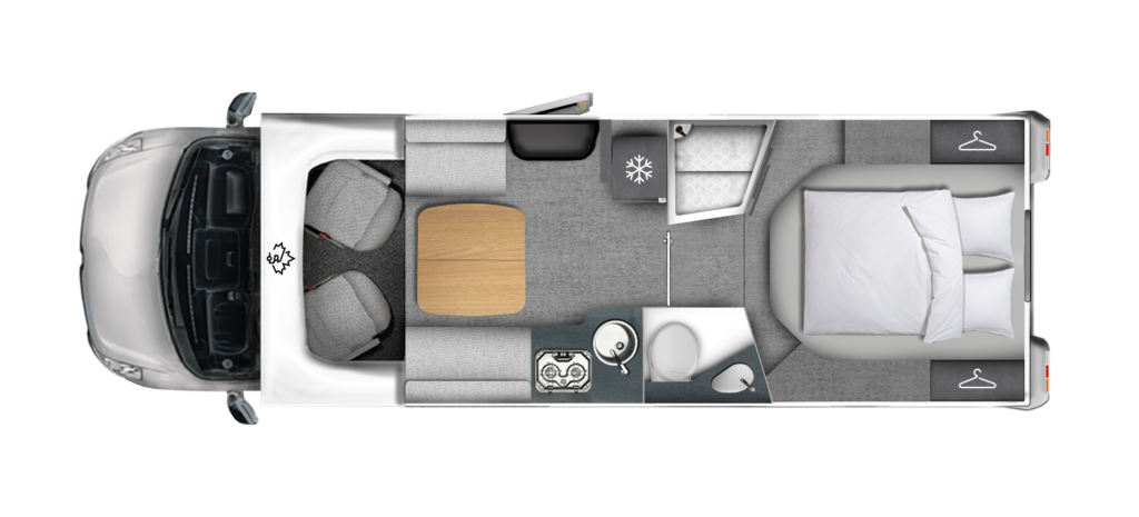 TQ 740 Pôdorys karavan Ahorn TQ 740