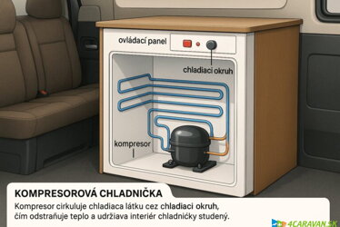 Kompresorová chladnička do karavanu – čo to je a ako funguje