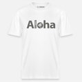 BusBoxx T-Shirt ALOHA  - pánske biele tričko,,L"  bio bavlna