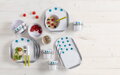 Dots Melamine 16 ks. Modrý