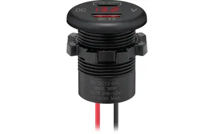 Vstavaná USB nabíjačka  –rýchlonabíjanie 12/24 V s LED indikáciou