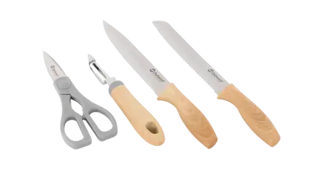 Outwell Chena Knife Set – kuchynský set s nožmi, škrabkou a nožnicami