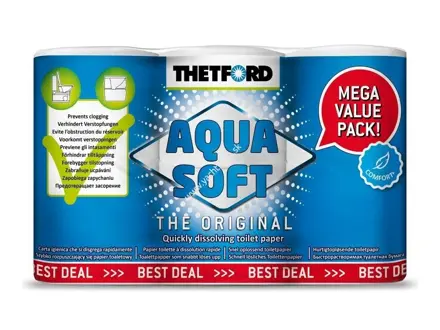 Thetford Aqua Soft – špeciálny toaletný papier pre chemické WC (6 roliek)