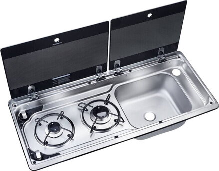 Dometic MO9722R – Vstavaná kombinácia varnej dosky a drezu (drez vpravo)