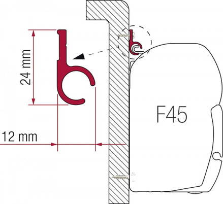 Kedrova lišta 400 CM pre Fiamma F45S/F45L