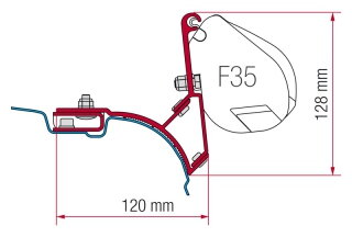 Adaptér F35 VW T5 Multivan (2x21,5 cm)