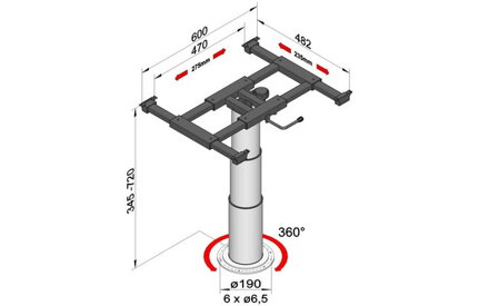ILSE Zdvihový stĺp s posunom a rotáciou x/y