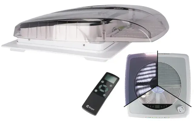 Berger Plus Fan – strešné okno s ventilátorom 12 V- dymové