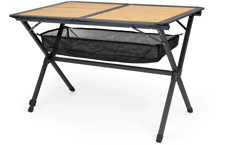 Royal skladací stôl z bambusu a hliníka – čierny, 110 × 70 cm Royal skladací stôl z bambusu a hliníka – čierny, 110 × 70 cm