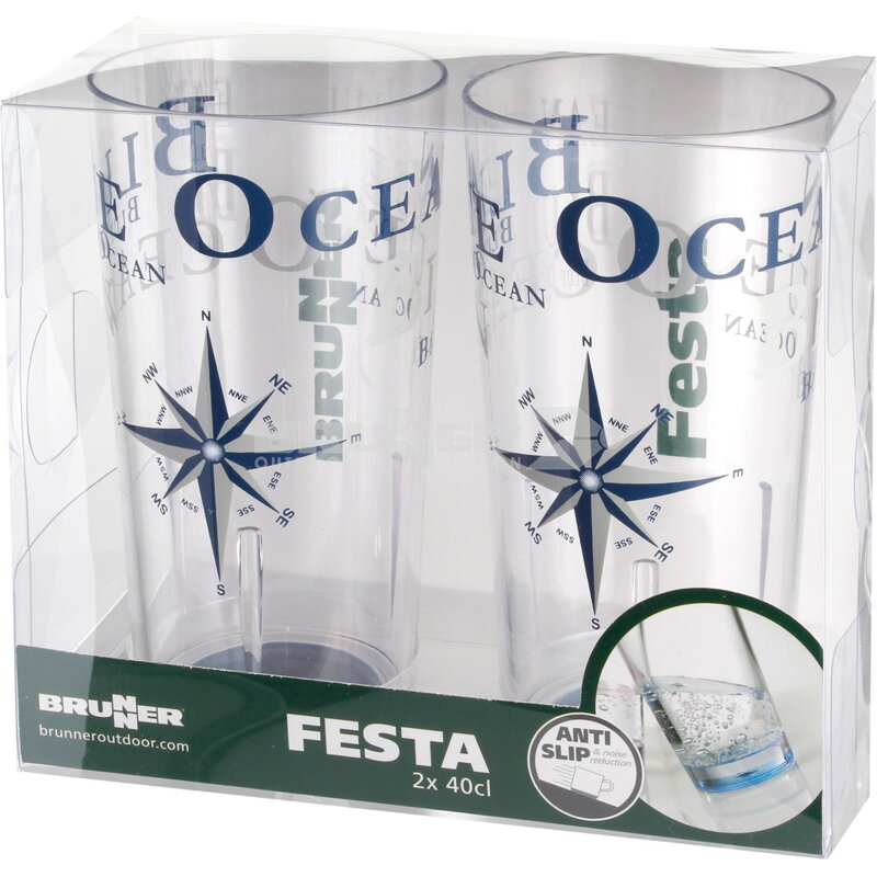Brunner FESTA Blue Ocean – akrylový pohár 40 cl, 2 ks