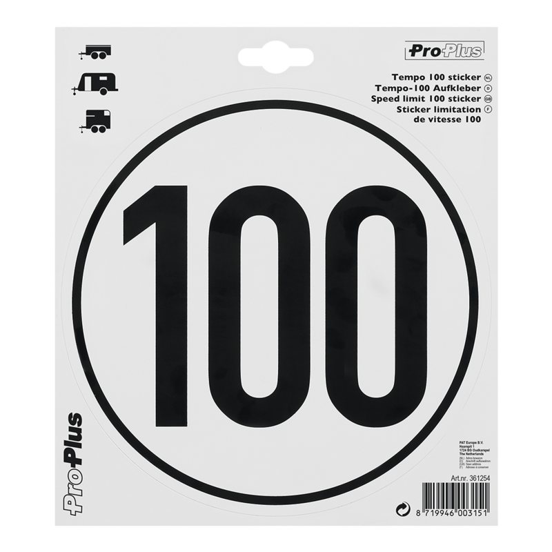 Nálepka s rýchlosťou 100 km/h