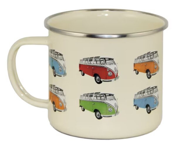 VW Collection smaltovaný hrnček Bulli – biely retro hrnček 500 ml VW Collection smaltovaný hrnček Bulli – biely retro hrnček 500 ml