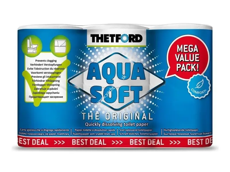 Thetford Aqua Soft – špeciálny toaletný papier pre chemické WC (6 roliek) Thetford Aqua Soft – špeciálny toaletný papier pre chemické WC (6 roliek)