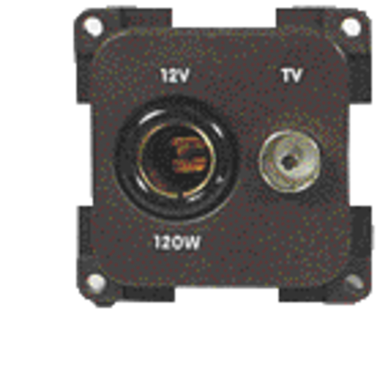 Kombinovaná zásuvka 12V + TV hnedá Kombinovaná zásuvka 12V + TV hnedá