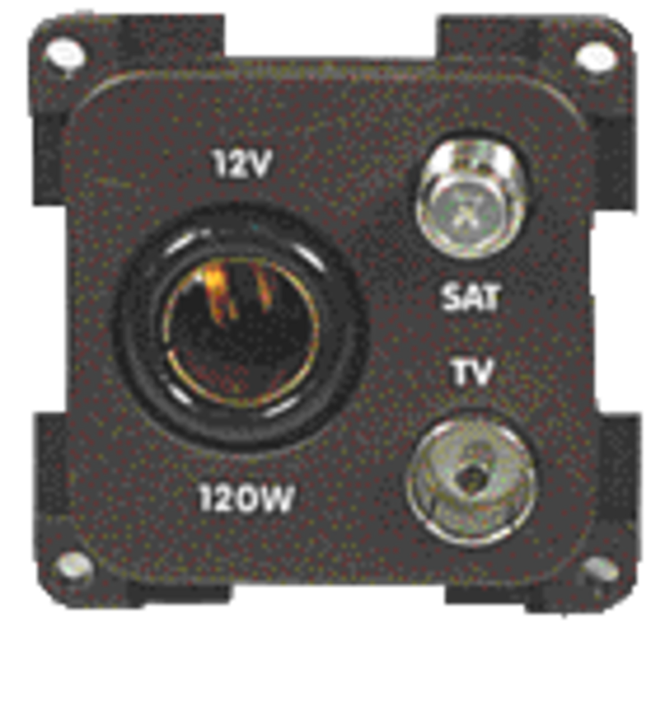 Kombinovaná zásuvka 12V + TV + SAT Kombinovaná zásuvka 12V + TV + SAT