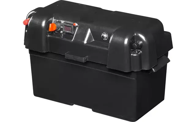 Batériový box V02 s USB zásuvkou, 12V zásuvkou a voltmetrom IP44 Batériový box V02 s USB zásuvkou, 12V zásuvkou a voltmetrom IP44