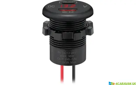 Vstavaná USB nabíjačka  –rýchlonabíjanie 12/24 V s LED indikáciou Vstavaná USB nabíjačka  –rýchlonabíjanie 12/24 V s LED indikáciou