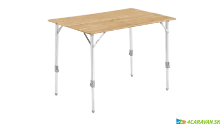 Outwell Custer M – skladací bambusový stôl s nastaviteľnou výškou