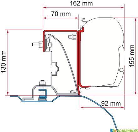 Adapter FD ab 07 H2 Roof Rail - Alu line style
