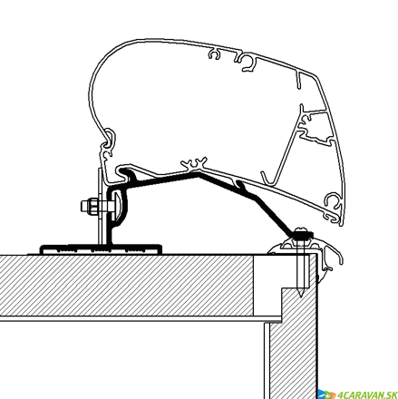 Caravan Roof Adapter 400 cm (S)