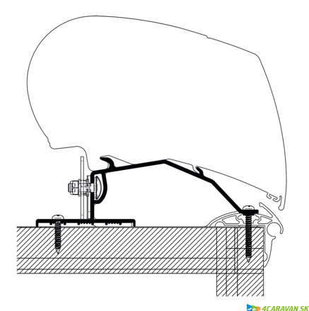 Caravan Roof Adapter (3 x 100 cm) (S)