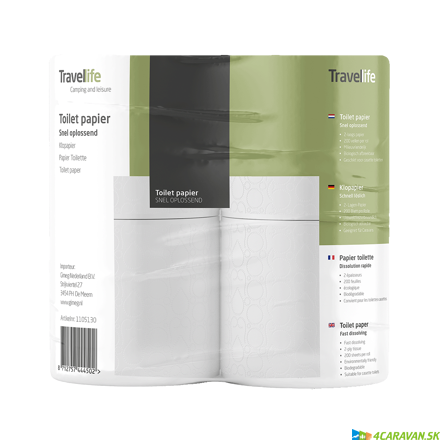 Travellife toaletný papier – 4 kusy | Špeciálne pre chemické WC Travellife toaletný papier – 4 kusy | Špeciálne pre chemické WC