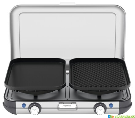 Camping Kitchen 2 Grill & Go Caravan – plynový varič s grilovacou doskou 2x 2 kW