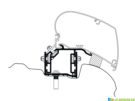 Thule adaptér VW Crafter / MAN TGE od 2017 pre strešné markízy