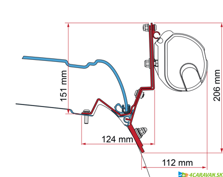 Adaptér na montáž markízy FIAMMA – Kit V-Class Marco Polo (od 2014)