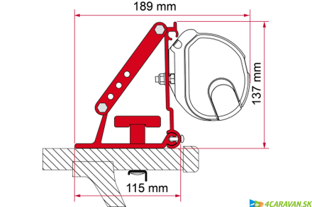 Montážne držiaky Fiamma F35 – Kit Auto (montáž na strešné lišty)
