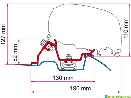 Adapter F80-F65 Mercedes Sprinter s Roof Rail