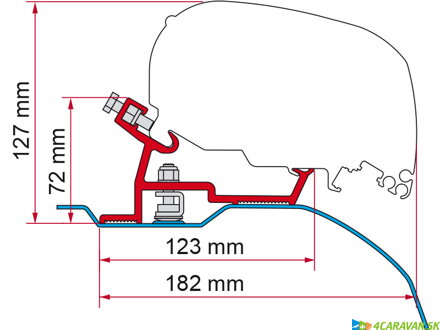 Adapter F80-F65 FD od 07 H2 L4 od 400 cm - strieborná