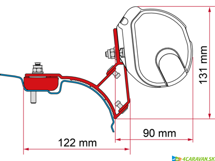 Adapter F35 VW T5 Multivan (2x21,5 cm) bez strešnej lišty „C