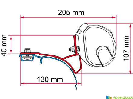 Adapter F35 VW T5 Multivan (2x12 cm) s C-lištou