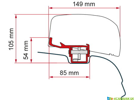 Adapter F40 Kit VW T5-T6 bez C-lišty