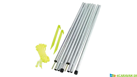 Outwell Sada vzpriamených oceľových tyčí 200 cm – náhradná sada s lanami a kolíkmi