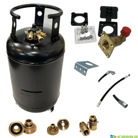 CAMPKO LPG tankovacia fľaša 30 l (14 kg) + montážny set E1 + EU adaptér set