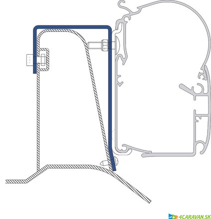 Adaptér DOMETIC PerfectWall – Ducato H2 Roofrail (3-dielna sada)