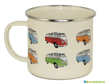 VW Collection smaltovaný hrnček Bulli – biely retro hrnček 500 ml VW Collection smaltovaný hrnček Bulli – biely retro hrnček 500 ml