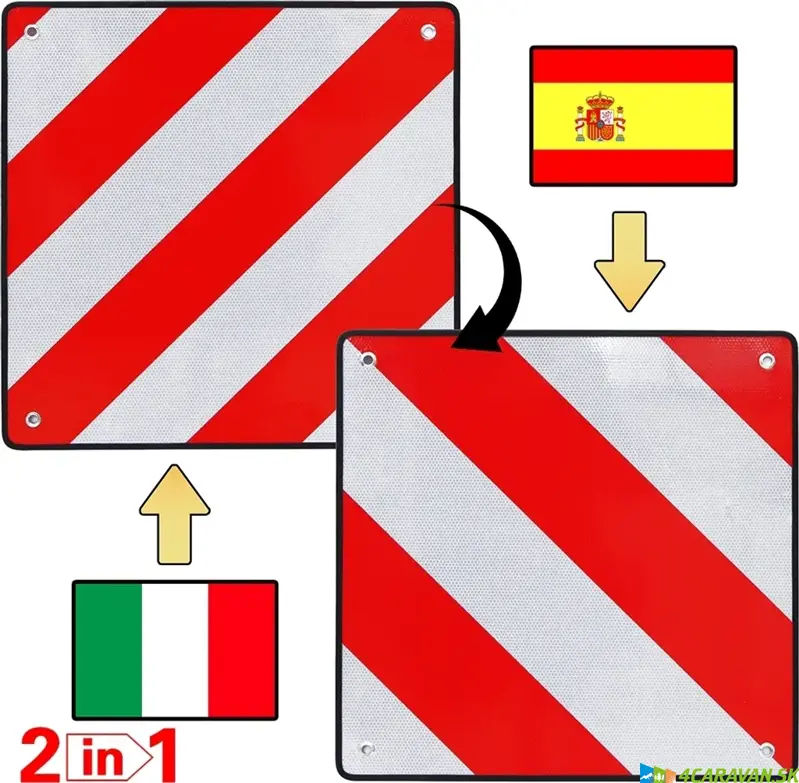 Hliníková výstražná tabuľa 2v1 – Taliansko / Španielsko