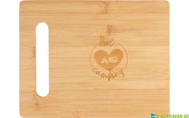 Bambusová doska na krájanie  –  „We Love Camping“