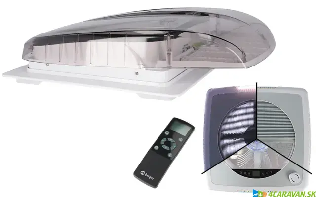 Berger Plus Fan – strešné okno s ventilátorom 12 V- dymové