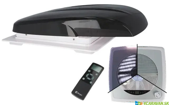 Berger Plus Fan – strešné okno s ventilátorom 12 V- čierne