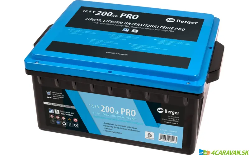 LiFePO4 pod sedadlo s vyhrievaním 200 Ah 12 V