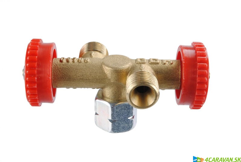 GOK rozbočovací ventil G 1/4 LH-ÜM x 2x G 1/4 LH-ÜM s uzáverom