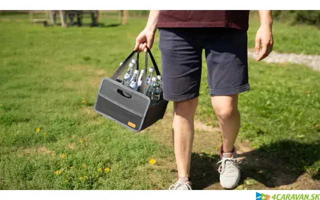 Skladacia prepravka na 9 fliaš – sivá/čierna