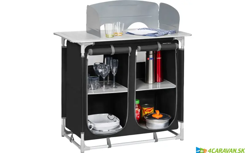 Kuchynská skrinka Berger so 4 priehradkami – čierna