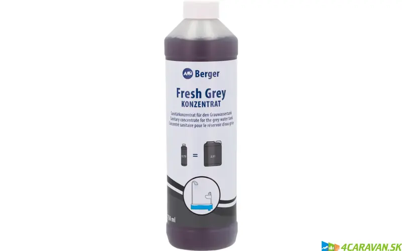 Berger Fresh Grey Konzentrat 750 ml – koncentrovaný sanitárny prostriedok do sivých nádrží 